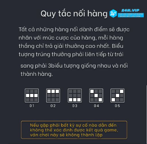 Quy tắc nối hàng Ba con heo nhỏ trên nhà cái 24N